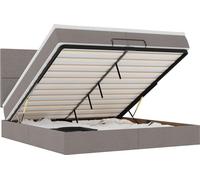 vidaXL: Banco otomano con cama, colchón y luces LED, color taupe, 200x200 cm, tapizado en tela