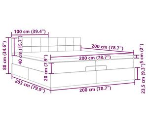 vidaXL: Banco otomano con cama, colchón y luces LED, color taupe, 200x200 cm, tapizado en tela
