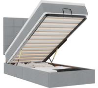 vidaXL: Banco otomano con cama y luces LED, color gris claro, 100x200 cm, tapizado en tela