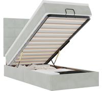 vidaXL: Banco otomano con cama y luces LED, color gris claro, 90x200 cm, tapizado en terciopelo