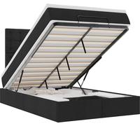 vidaXL: Banco otomano con cama y luces LED, color negro, 120x190 cm, tapizado en tela