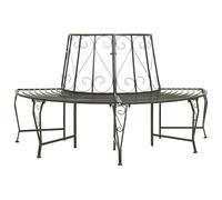 Vidaxl banco para árbol de jardín semicircular acero 160 cm