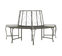 vidaXL Banco para árbol de jardín semicircular de acero 160 cm