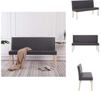 vidaXL Banco para asiento de 139,5 cm, color gris, tapizado en cuero sintético - Bancos para recibidores y pasillos