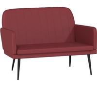 vidaXL Banco para jardín, color burdeos, 107x80x81 cm, tapizado en cuero sintético
