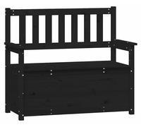 vidaXL Banco para jardín, color negro, 112,5 x 51,5 x 96,5 cm, madera maciza de pino
