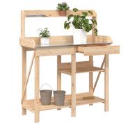 vidaXL Banco para macetas con estantes de madera maciza de abeto