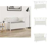 vidaXL Banco para sentarse, blanco, 107x45x75,5 cm, madera maciza de abeto - Bancos para recibidores y pasillos