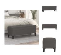 vidaXL Banco para sentarse, gris, 100x35x41 cm, tapizado en cuero sintético - Bancos para sentarse
