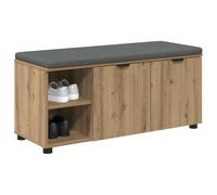 vidaXL Banco para Zapatos con cojín Roble Artisan 100 x 38 x 46 cm | Madera de ingeniería: Este banco zapatero está hecho de madera de ingeniería robusta.