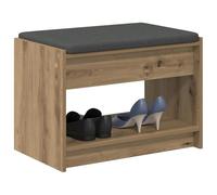 vidaXL Banco para Zapatos con cojín Roble Artisan 63 x 38 x 45 cm | Material duradero: La madera tecnológica cuenta con un acabado chapado.