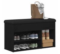 vidaXL Banco para zapatos 80 x 30 x 45 cm, Negro, Madera de ingeniería, diseño minimalista
