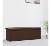 vidaXL Banco plegable con espacio de almacenamiento, color marrón, fabricado en PVC. Banco con espacio de almacenamiento. Bancos con espacio de almacenamiento. Banco para recibidor. Banco para vestíbu