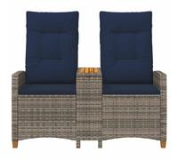 vidaXL Banco reclinable con mesa 126 x 65 x 112 cm Gris y azul marino