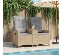 vidaXL Banco reclinable con mesa 2 -Seater 126 x 65 x 112 cm