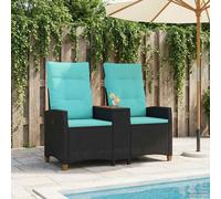 vidaXL Banco Liege con mesa, para 2 personas, 126 x 65 x 112 cm, tejido de polirratán