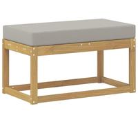 vidaXL: Banco/reposapiés para exteriores, madera maciza de acacia, color blanco