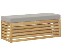 vidaXL: Banco/reposapiés para exteriores, madera maciza de acacia, color blanco