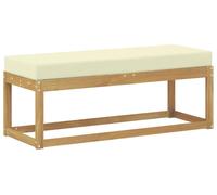 vidaXL: Banco/reposapiés para exteriores, madera maciza de acacia, color blanco