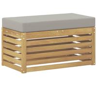 vidaXL: Banco/reposapiés para exteriores, madera maciza de acacia, color blanco