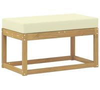 vidaXL: Banco/reposapiés para exteriores, madera maciza de acacia, color blanco