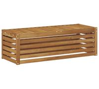 vidaXL Banco/reposapiés para exteriores, madera maciza de acacia, color natural, 115 x 43 x 37 cm