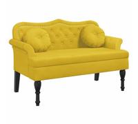 vidaXL Banco con cojines de terciopelo 120,5x65x75 cm Multicolor Amarillo