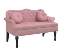 vidaXL Banco, Silla con Cojines Reposabrazos, Banca de Final de Cama, Asiento Tapizado para Pasillo Recibidor Dormitorio, Terciopelo Rosa