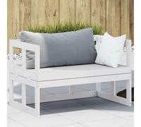vidaXL Banco sofá de jardín extensible madera maciza de pino blanco