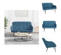 vidaXL Banco tapizado azul, 110x76x80 cm, tela - Bancos