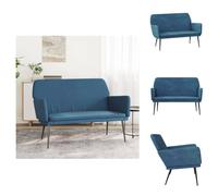 vidaXL Banco tapizado azul de 108x79x79 cm, tela - Bancos