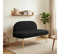 vidaXL Banco tapizado con respaldo Negro 110 x 60 x 76 cm