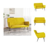 vidaXL Banco tapizado en terciopelo, color amarillo, 108x79x79 cm - Bancos