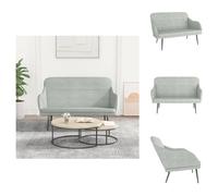 vidaXL Banco tapizado en terciopelo, color gris claro, 110x76x80 cm - Bancos