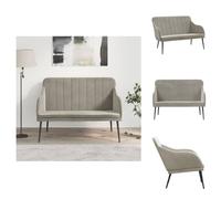 vidaXL Banco tapizado en terciopelo, color gris claro, 110x76x80 cm - Bancos