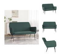 vidaXL Banco tapizado en terciopelo, color verde oscuro, 108x79x79 cm - Bancos