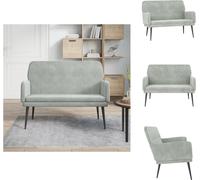 vidaXL Banco tapizado en terciopelo, gris claro, 108x79x79 cm - Bancos