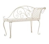 vidaXL Banco tumbona de jardín de acero blanco envejecido 128 cm