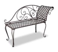 vidaXL Banco tumbona de jardín de acero marrón envejecido 128 cm