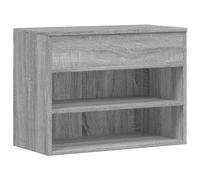 vidaXL Banco zapatero armario organizador con celosía Madera contrachapada Gris Sonoma 60x30x45 cm