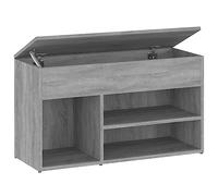 vidaXL Banco Zapatero Armario Zapatos Organizador Celosía Pasillo Entrada Vestíbulo Almacenaje Muebles Madera Contrachapada Gris Sonoma 80x30x45 cm
