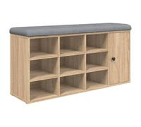 vidaXL Banco Zapatero, Asiento con Almacenaje, Mueble para Zapatos Juguetes Calzado, Banco para Salón Pasillo, Madera de Ingeniería Roble Sonoma