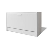 vidaXL Banco Zapatero de Color Blanco Dimensiones 80 x 24 x 45 cm Material: MDF