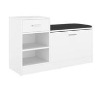 vidaXL Banco Zapatero Contrachapada 94,5x31x57cm Pasillo Entrada Vestíbulo Color Blanco, Gris, Negro