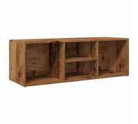 vidaXL Banco zapatero de madera de ingeniería envejecida 105x35x35 cm