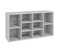 vidaXL Banco Zapatero Estante de Zapatos Armario Organizador Celosía Pasillo Entrada Vestíbulo Almacenaje de Contrachapada Gris Hormigón 103x30x55cm