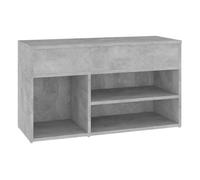 Vidaxl banco zapatero madera de ingeniería gris hormigón 80x30x45 cm