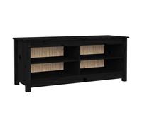 vidaXL Zapatero madera maciza de pino negro 110x38x45,5 cm