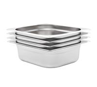 vidaXL Bandejas Gastronorm 4 unidades GN 1/2 100 mm acero inoxidable