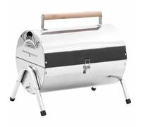 vidaXL Barbacoa de Carbón de Sobremesa Doble Parrilla Camping Excursiones Picnic Acampadas Fiestas Asador Aire Libre Acero Inoxidable